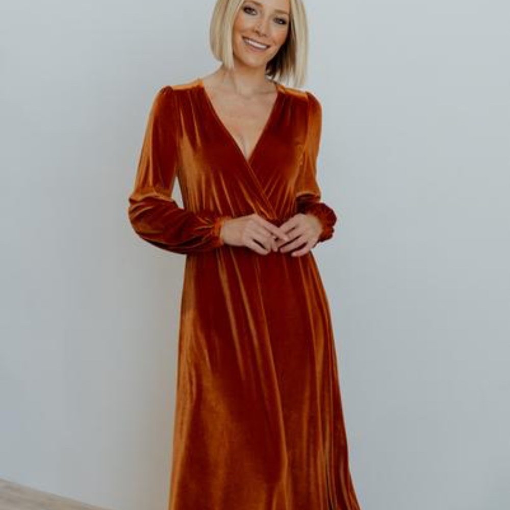 Baltic Born Rust Velvet Maxi Dress